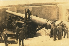 Written on back Battery Butterfield Dissappearing rifle at Fort Wright NY