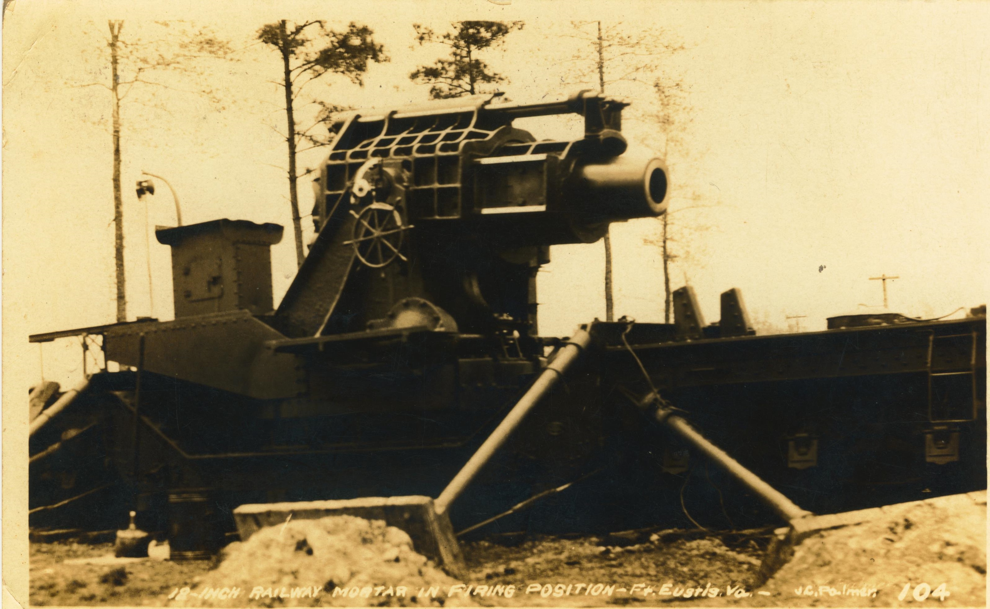 12 inch mortar in firing position Ft Eustis VA