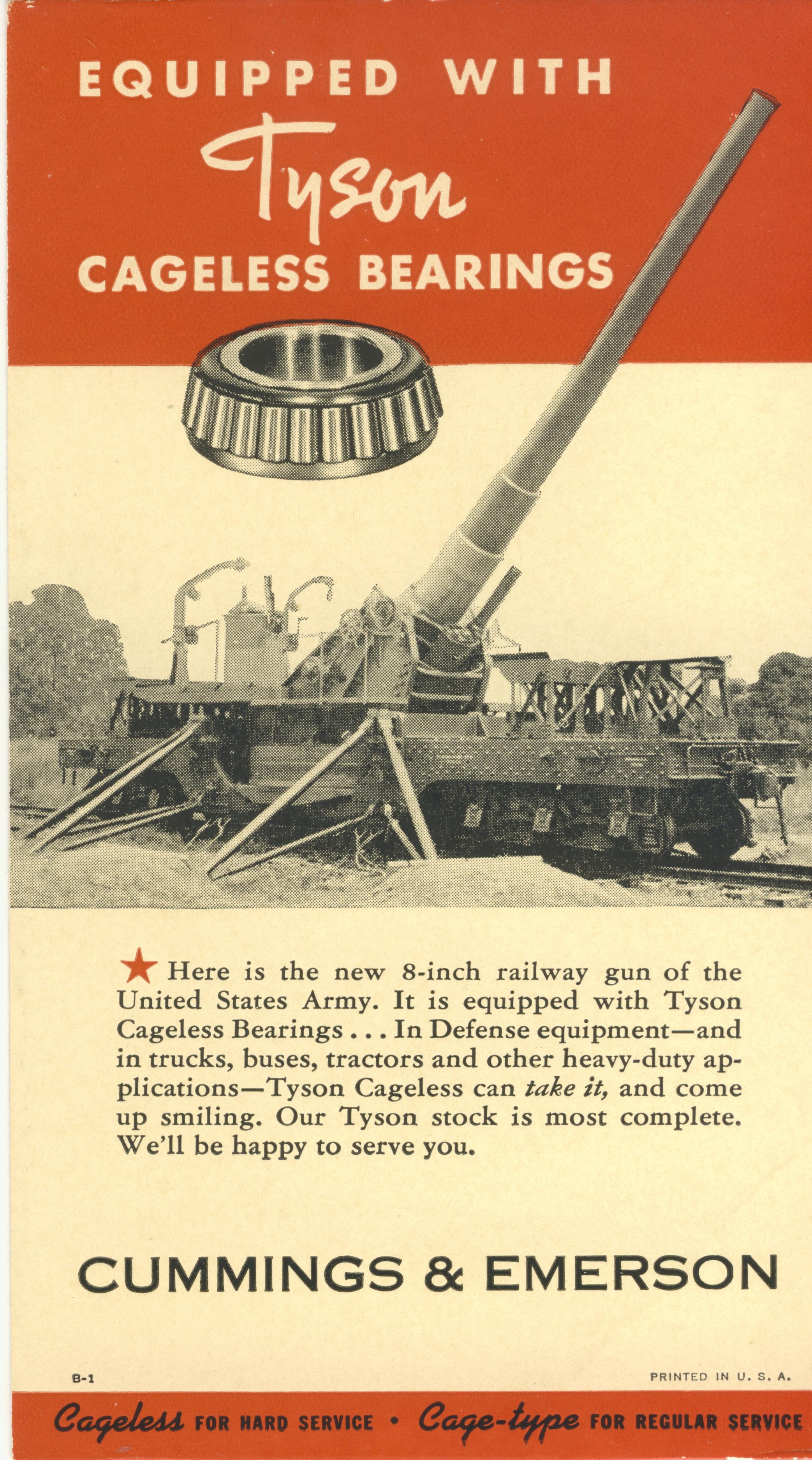Bearing advertisement 8 inch R.R. gun