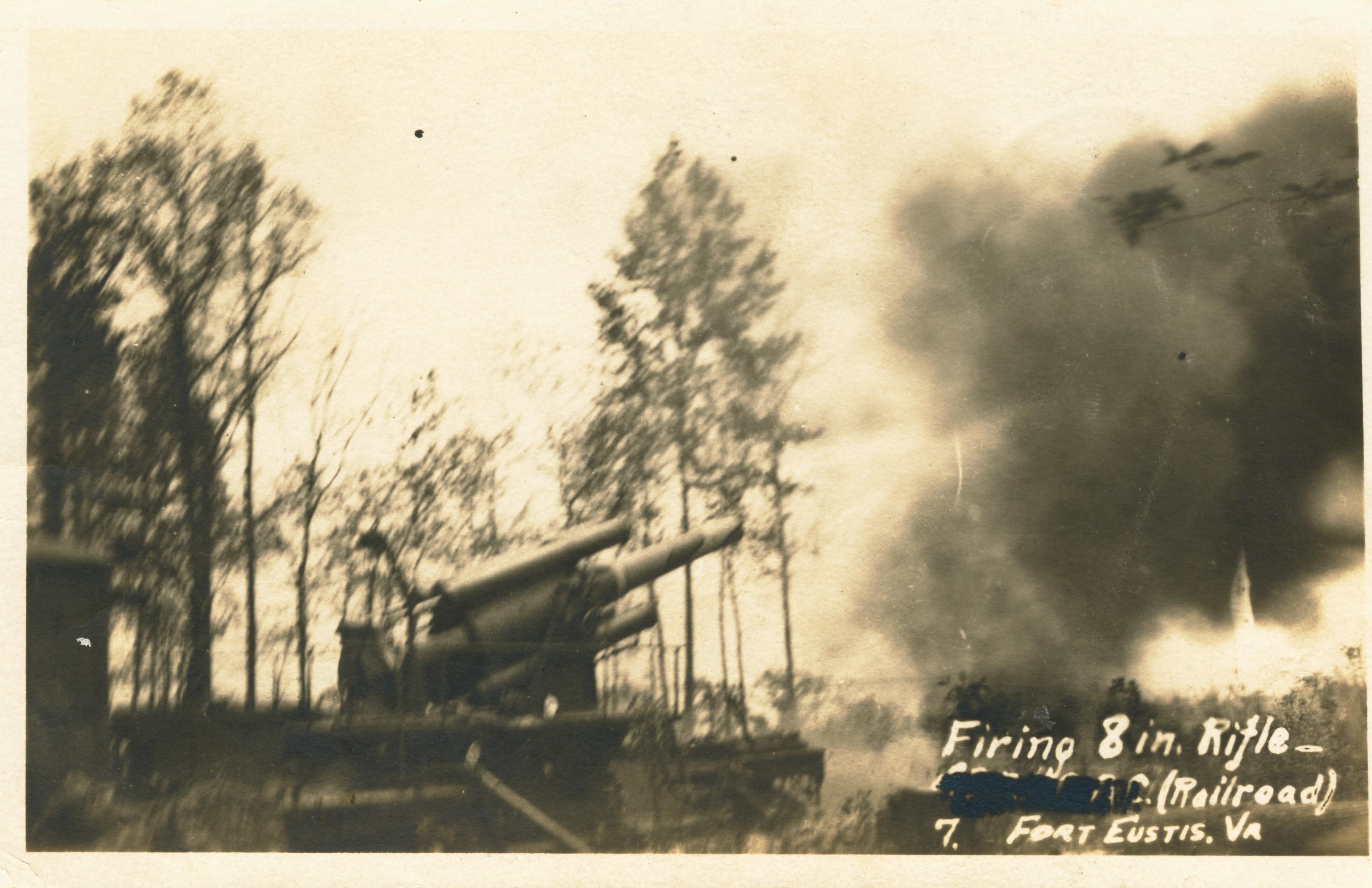 Firing 8 inch rifle Fort Eustis VA