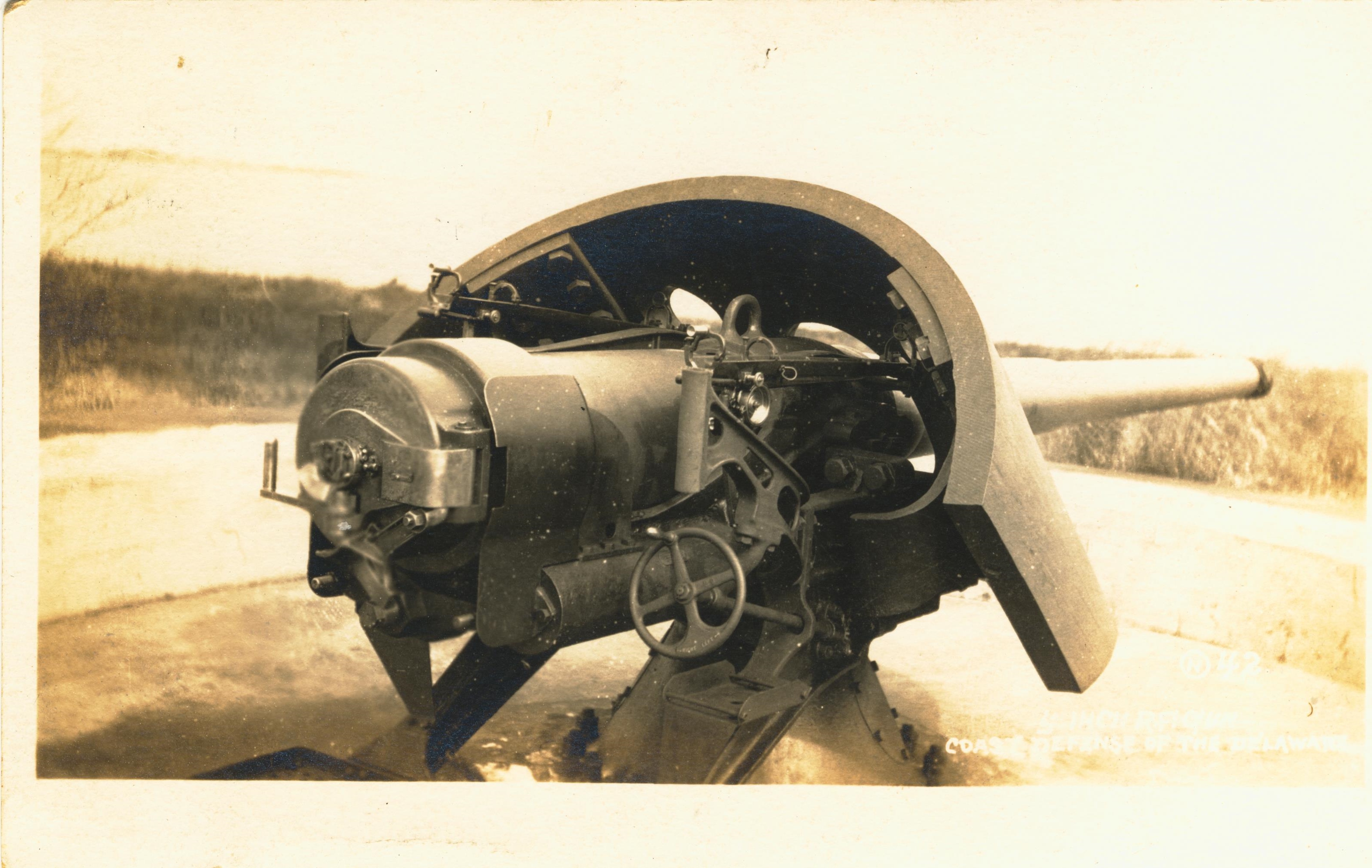 6 inch barbette mount Stamped on back Nichols Studio Delaware City Del.