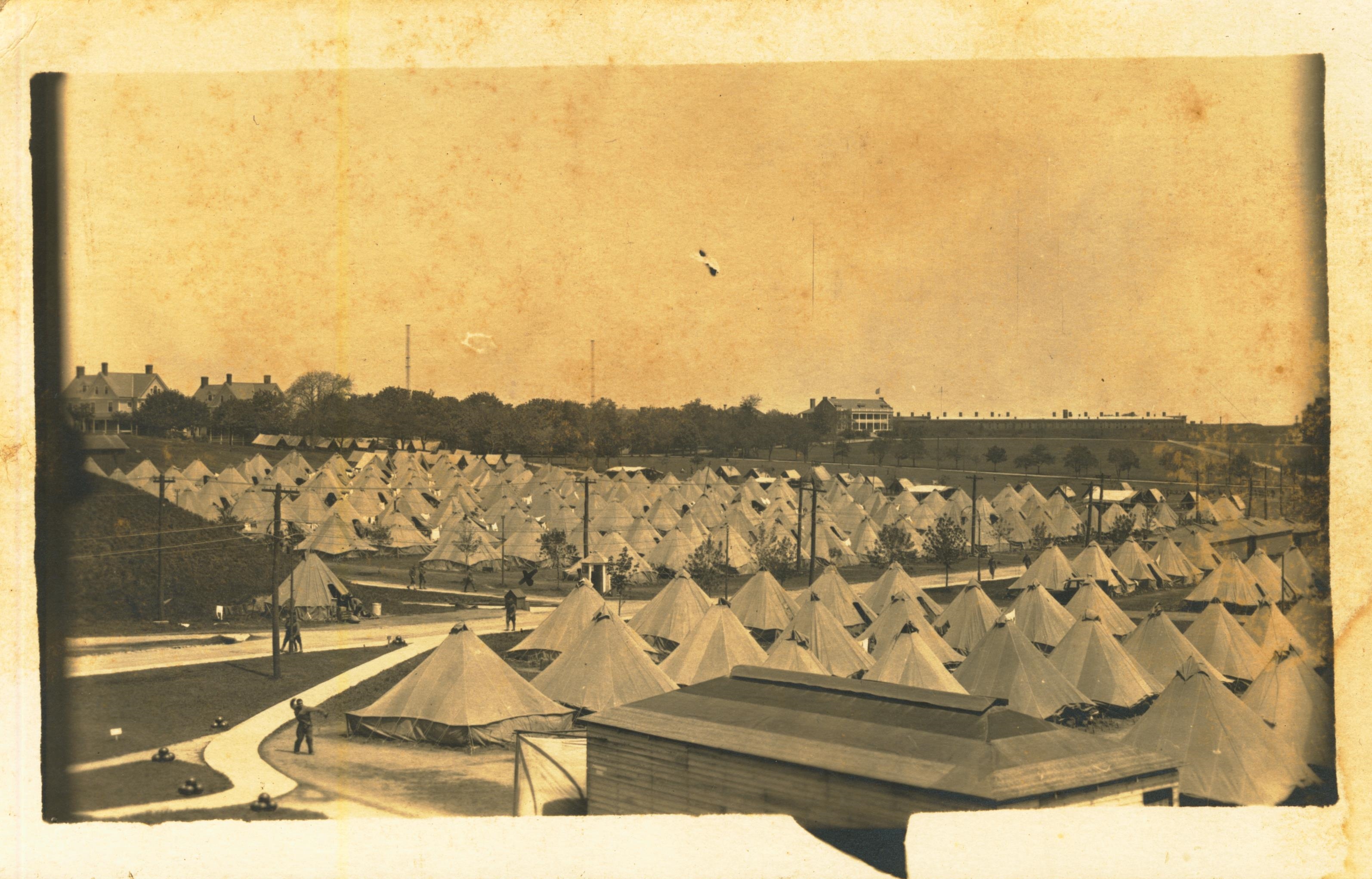 On back Battery F part of 66th CAC Fort Adams RI April 6 1918