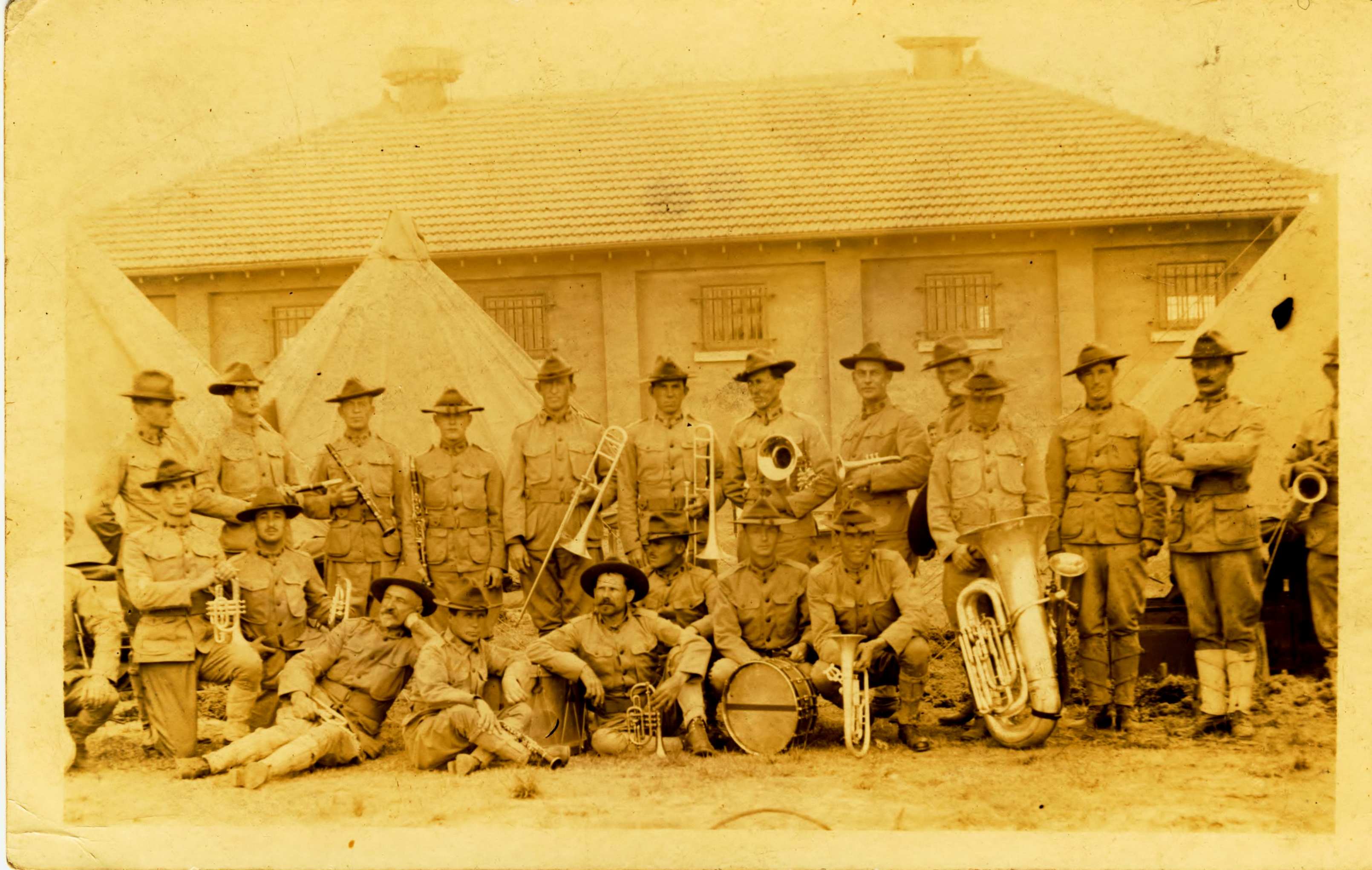 Band photo likely taken at Fort Crockett TX
