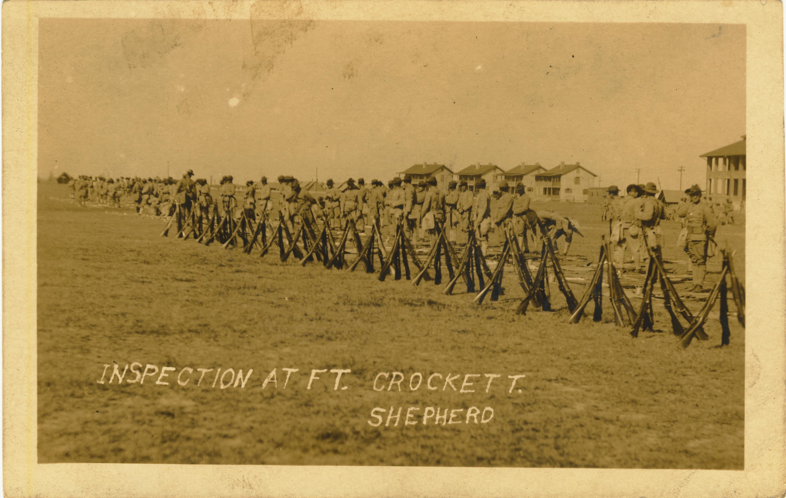 Inspection At Fort Crockett TX written on back 20th C.A.C.