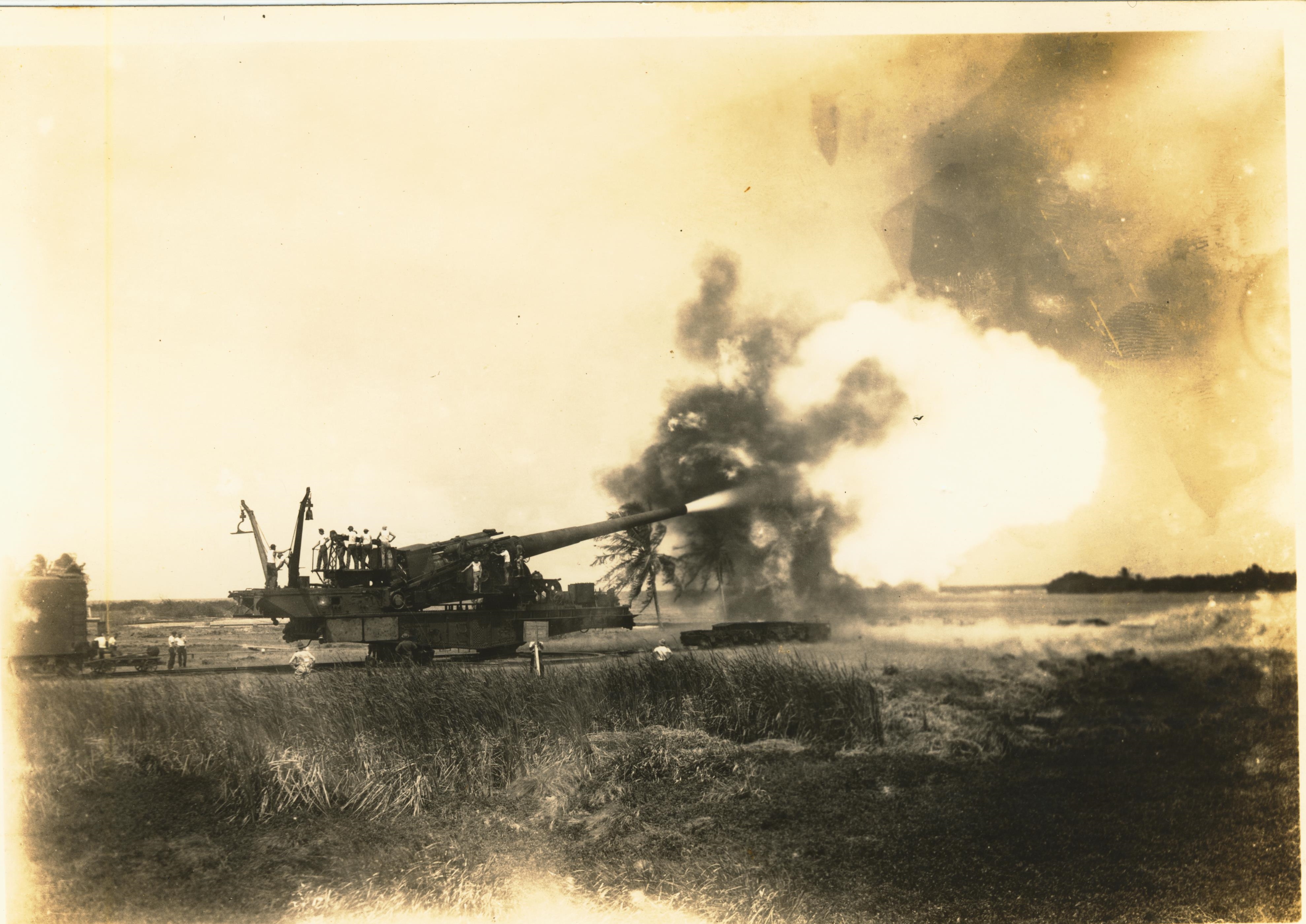 Railway Gun Firing Canal Zone