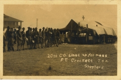 20th Company Lined Up For Mess Fort Crockett TX